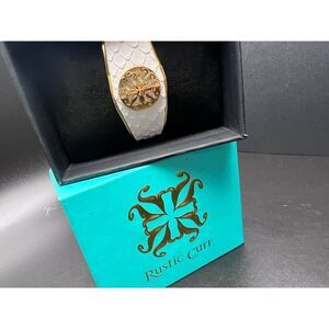 Rustic Cuff White Snake Bracelet